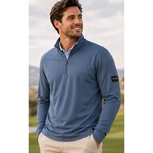Mantra Men's Essential Pullover Abyss Polo Golf Performance M Sweater NWT
